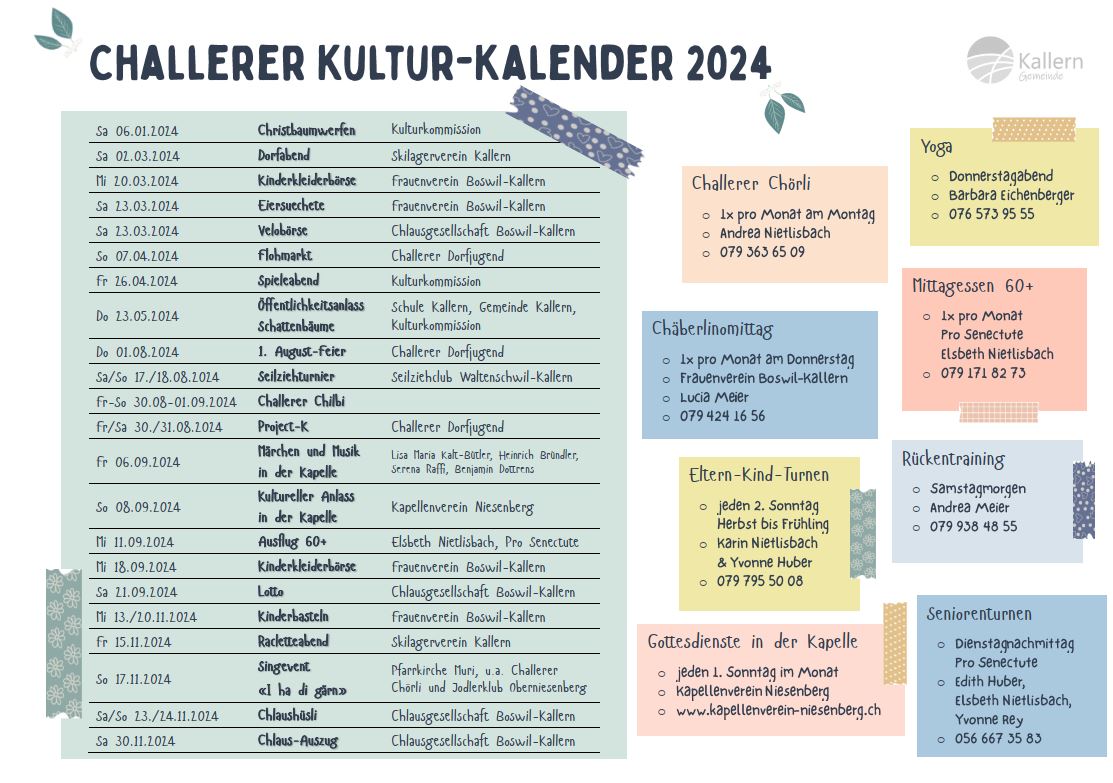 Challerer Kulturkalender 2024