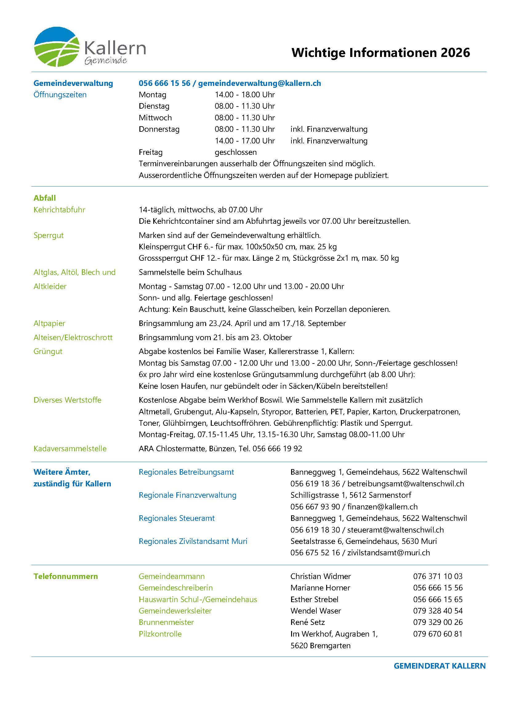 Wichtige Termine 2026 hinten